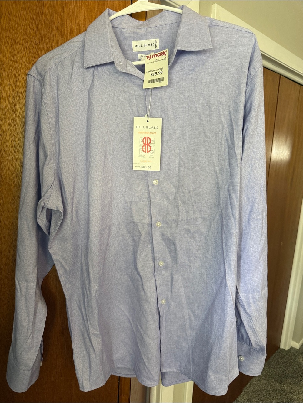 Bill Blass Men's Light Purple Dress Shirt